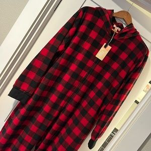 Buffalo Print Onesie with Pockets and Hood